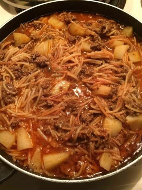 Fideo with potatoes and ground beef – 99easyrecipes