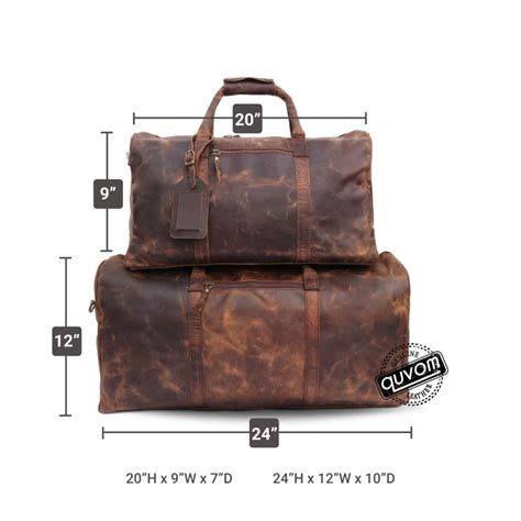 Leather Carry On Duffel Bag – 20/24 Inches Size – Quvom.com