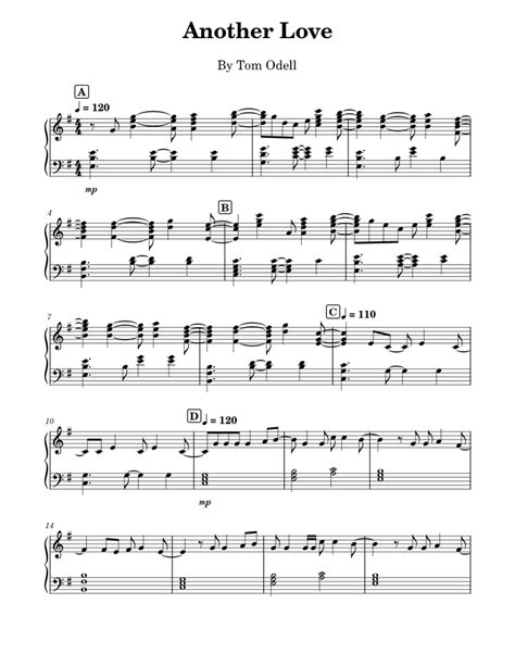 Another Love - Tom Odell (Professional) | Piano notes songs, Piano sheet music free, Tom odell