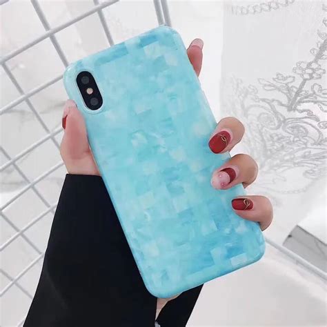 For iphone X Case Blue Plaid Phone Case For iphone 7 8 6S 6 Plus-in ...