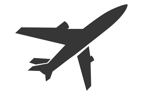 Black airplane silhouette in air. Flight travel logo