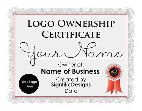 Logo Ownership Certificate Logo Design License Add On | Etsy