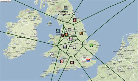 Premier League football map. Shows the closest PL team to you. : soccer