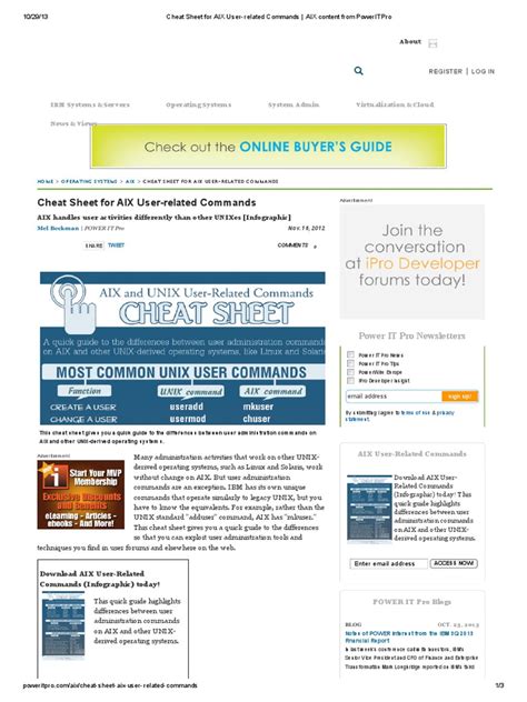 Cheat Sheet For AIX User-Related Commands - AIX Content | PDF | Unix | Computer Architecture