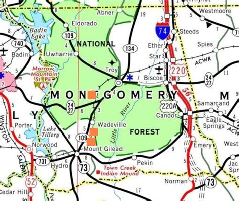 Highway Map of Montgomery County's MACT Facilities, North Carolina ...