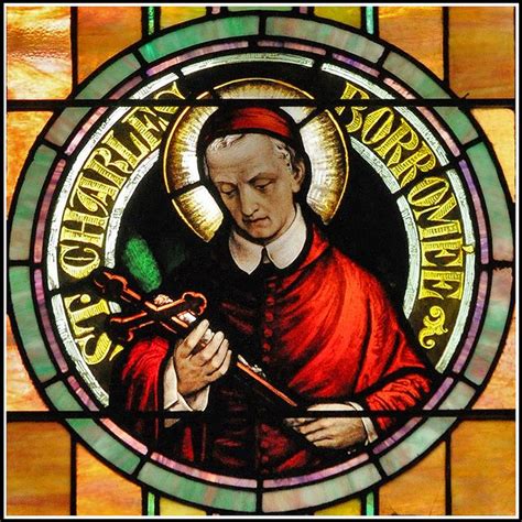 St. Charles Borromeo Roundel | Stained glass church, Painting on glass ...