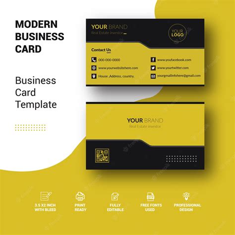 Premium Vector | Minimalist business card design template