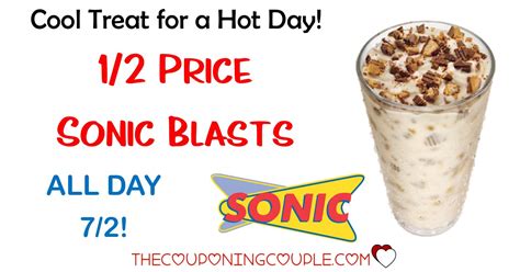 Half Price Sonic Shakes@ Sonic! ALL DAY TODAY! 3/13 Only! | Sonic shakes, Sonic blast, Half price