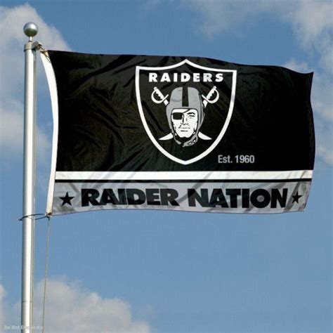 Raider Nation Flag | Sports flags, Raiders flag, Nfl flag