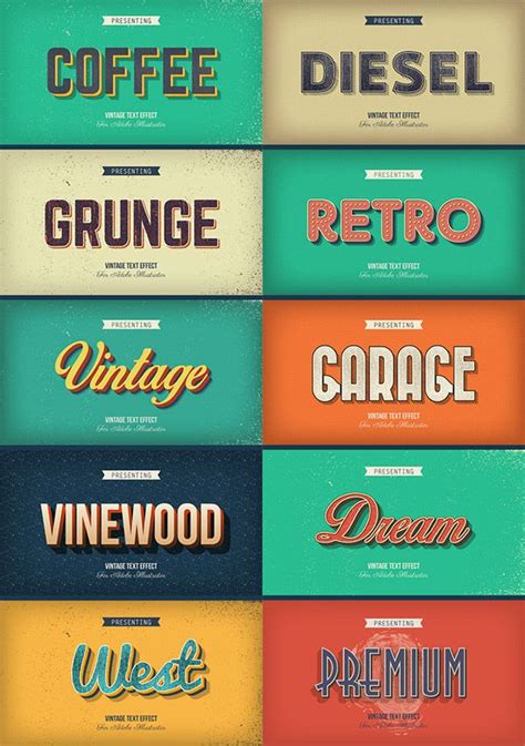 33 Premium Retro and Vintage Text Graphic Style for Illustrator | Naldz ...