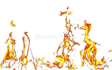 Fire Flames On A White Background Stock Photo - Image of close, burn ...