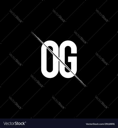 Og logo monogram with slash style design template Vector Image