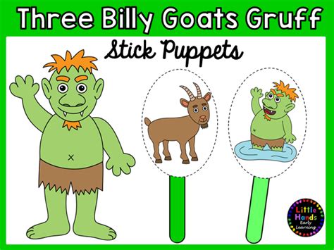 Three Billy Goats Gruff Stick Puppets | Teaching Resources