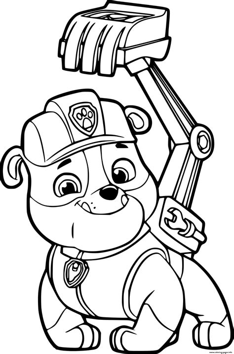 Rubble And His Digger Equipment Coloring page Printable