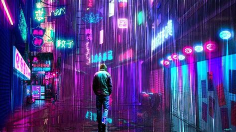 Cyberpunk City Neon Rain by GuardianDragon1 on DeviantArt | Neon ...