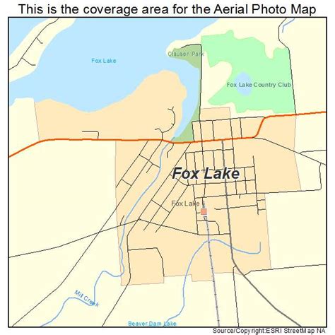 Aerial Photography Map of Fox Lake, WI Wisconsin