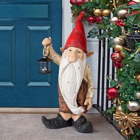 Moe The North Pole Holiday Elf Garden Gnome Statue | Plant Addicts