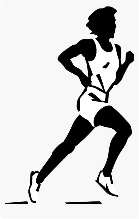 Running Clipart Black And White, HD Png Download - kindpng