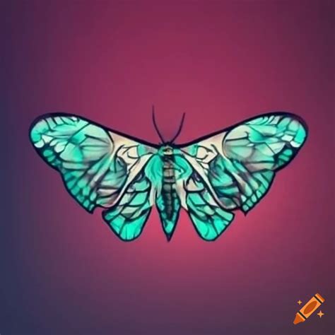 Geometric moth wings tattoo design