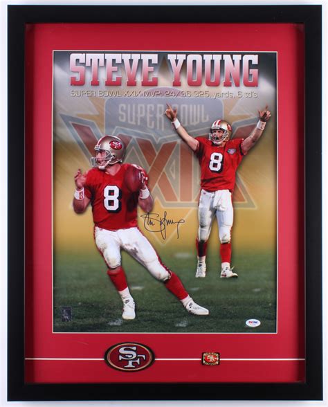 Steve Young Signed 49ers Super Bowl XXIX MVP 21.5x27 Custom Framed ...