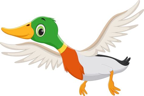 Premium Vector | Cartoon flying duck