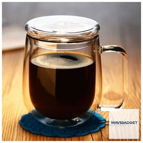 Handmade Double Thermal Insulated Glass Mug | Glass coffee mugs, Insulated coffee mugs, Heat ...
