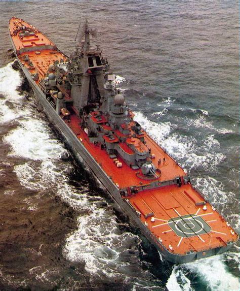 Top-down view of Kirov-class battlecruiser "Kalinin" (later re-named ...