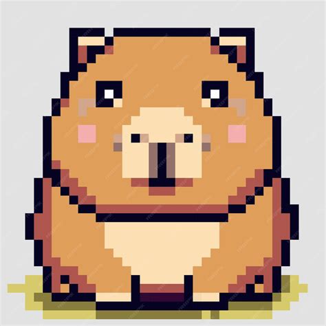 Premium Vector | Vector flat design pixel art capybara animal character