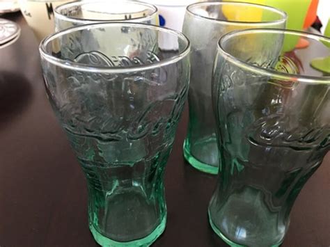 6 Small Green Coke Glasses Good Conition - Etsy