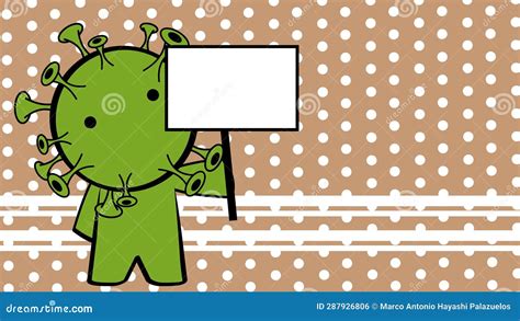 Singboard Covid Cacharacter Cartoon Background Illustration Card Stock ...