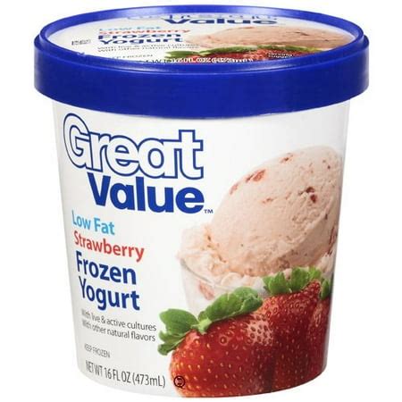 Great Value: Low Fat Strawberry w/Live & Active Cultures Frozen Yogurt ...