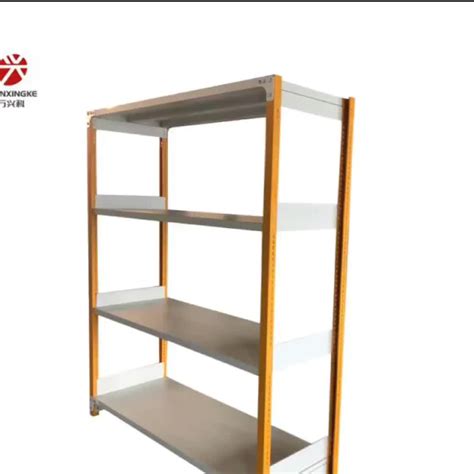 Orange Color Light Duty Stainless Steel Warehouse Shelf Warehouse ...