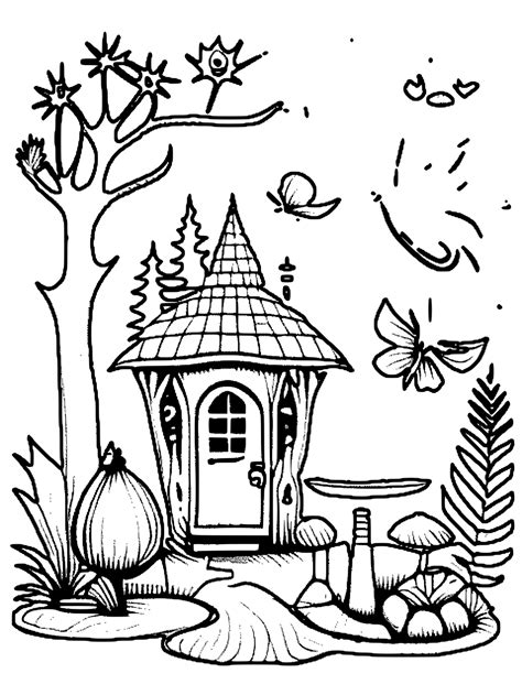 Vintage Fairy Garden Coloring Page · Creative Fabrica