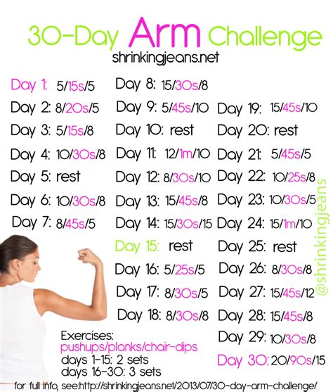 Printable 30 Day Arm Challenge