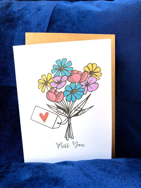 Miss You Card for Women I Miss You for Her Greeting Card - Etsy