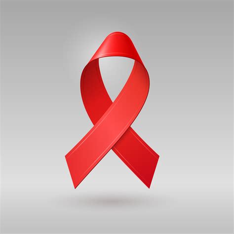 Realistic 3d red ribbon with shadow. Symbol for world AIDS HIV awareness month in december ...