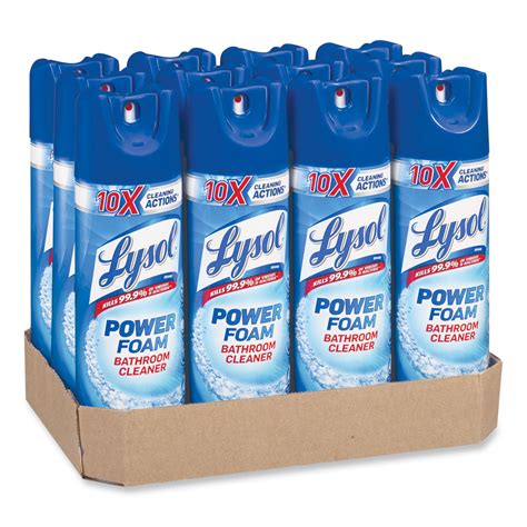 LYSOL® Brand Power Foam Bathroom Cleaner, 24 oz Aerosol Spray, 12 ...