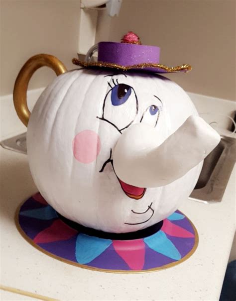 Mrs. Potts Pumpkin! No - carve pumpkin idea! | No carve pumpkin ...