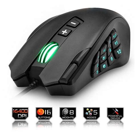 AUPERTO Wired Gaming Mouse, RGB LED Mouse with Side Buttons Laser and ...