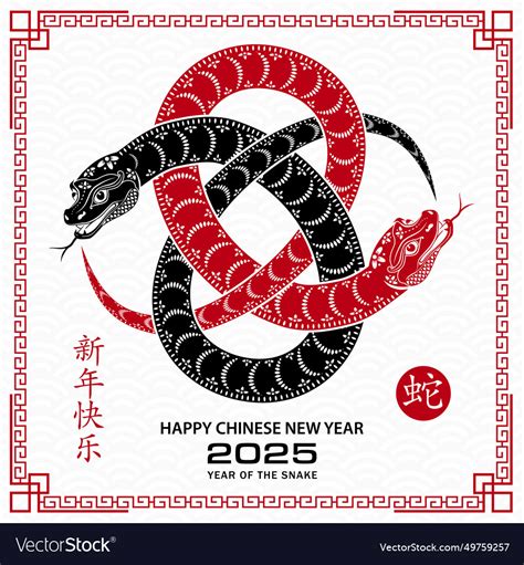 Happy chinese new year 2025 zodiac sign Royalty Free Vector