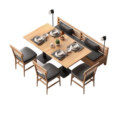 Isometric Table Set 3d Render, Home, House, Indoor PNG Transparent ...