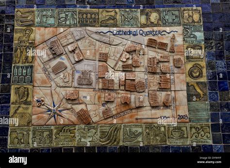 Tile Mural Map of the Cathedral Quarter, Belfast, Northern Ireland ...