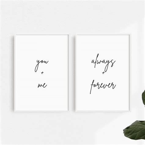 You + Me - Always + Forever - Wall Print Set - Monochrome - Jellypress