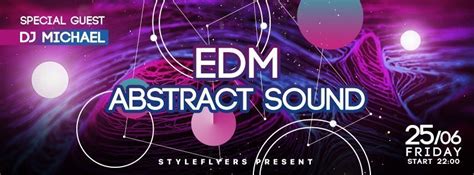 EDM Abstract Sound PSD Flyer Template #19164 - Styleflyers