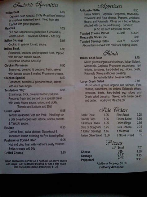 Sorrento's Italian Menu, Menu for Sorrento's Italian, Riverside, Kansas ...