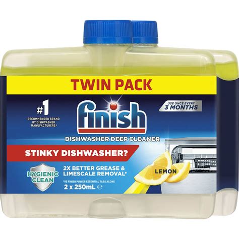 Finish Lemon Dishwasher Deep Cleaner 250ml X 2 Pack | Woolworths