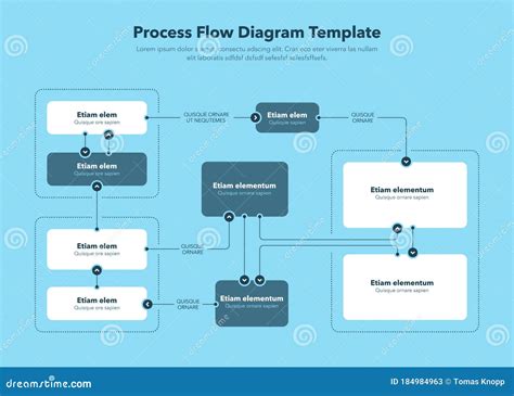 Modern Process Flow Diagram Layout Template Blue Version Stock Vector ...