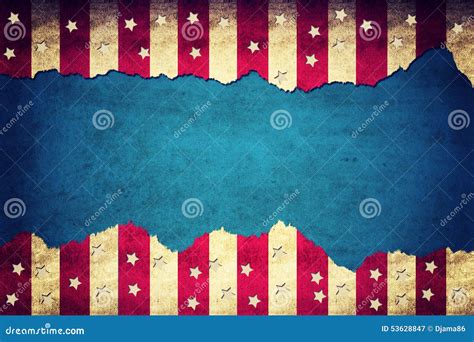 Grunge Ripped Paper USA Flag Stock Image - Image of pattern, abstract: 53628847