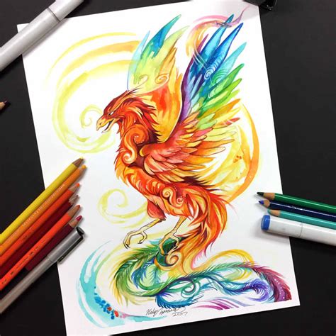 Rainbow Phoenix by Lucky978 on DeviantArt