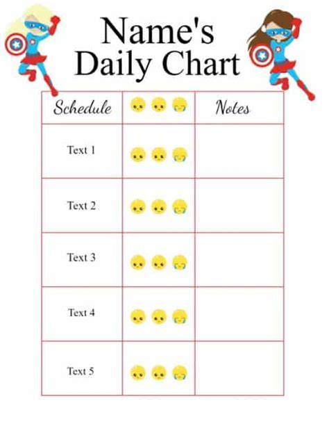 Daily Behavior Chart Template